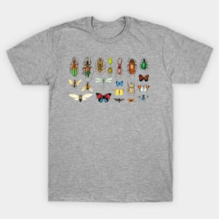 The Usual Suspects - insects on white - watercolour bugs pattern T-Shirt